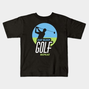 Eat Sleep Golf Repeat | Quote Design For Golfers Kids T-Shirt